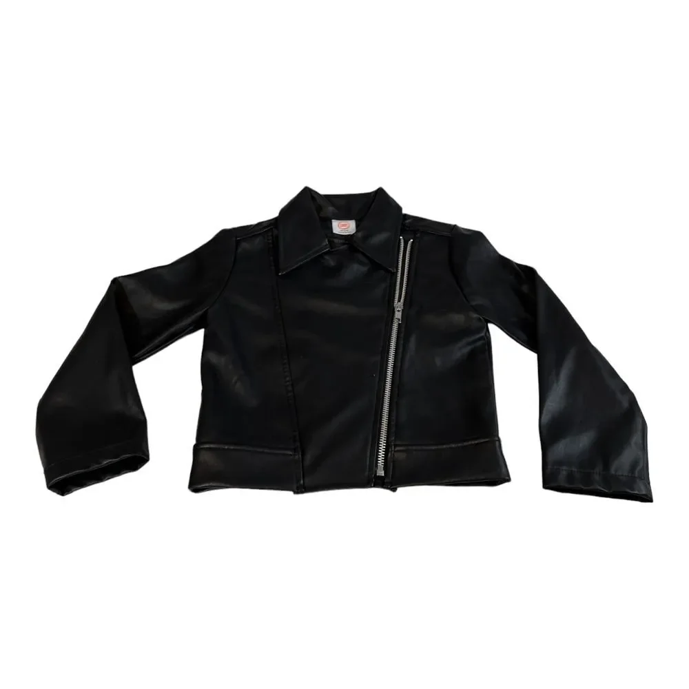 Wonder  Nation Biker Jacket‎ Faux Black Leather Kid's XS
